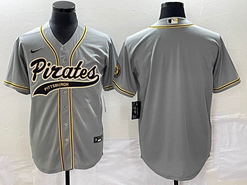 Men's Pittsburgh Pirates Blank Gray Cool Base Stitched Baseball Jersey Men's Pittsburgh Pirates Blank Gray Cool Base Stitched Baseball Jersey